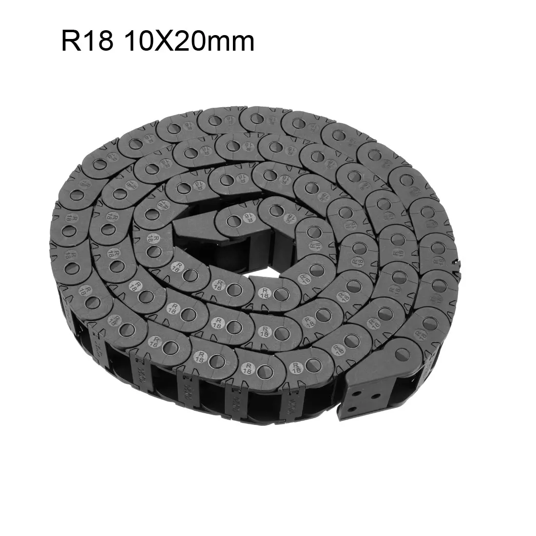 

Open Drag Chain Bridge Type R18 10X20mm 1 Meter Cable Carrier with End Connectors for Electrical CNC Router Machines Black