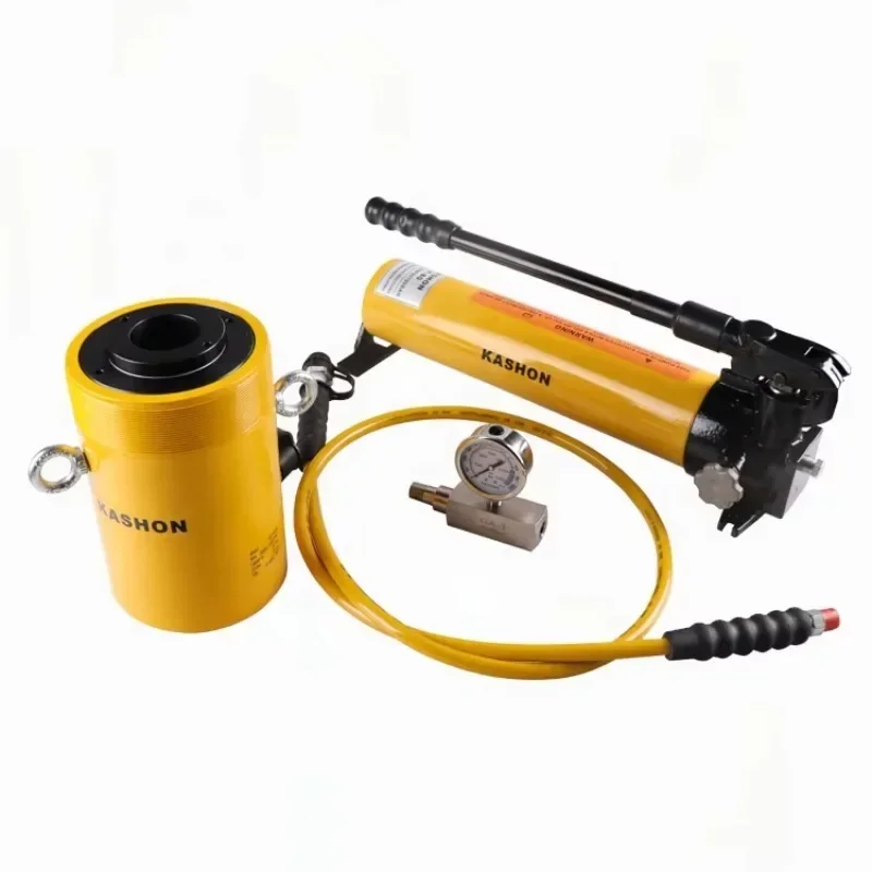 2026Hot Sale KSRCH-603 Single Acting 60 Ton Hydraulic Hollow Plunger Cylinder Jack with Hand Pump and Accessories factory