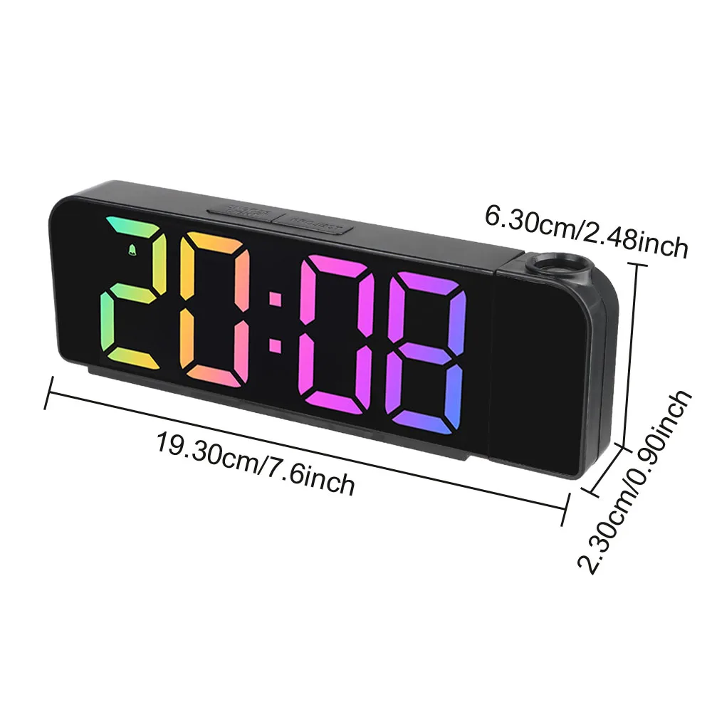 Night Mode Power-off Memory Table Clock USB Powered Digital Projection Alarm Clock With USB Cable 12H/24H LED Clock