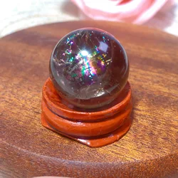 Natural Crystals Smokey Quartz Mini Rainbow Sphere Cute Size Carckle Ball Home Decorations Polished Mineral Energy Precious Gift