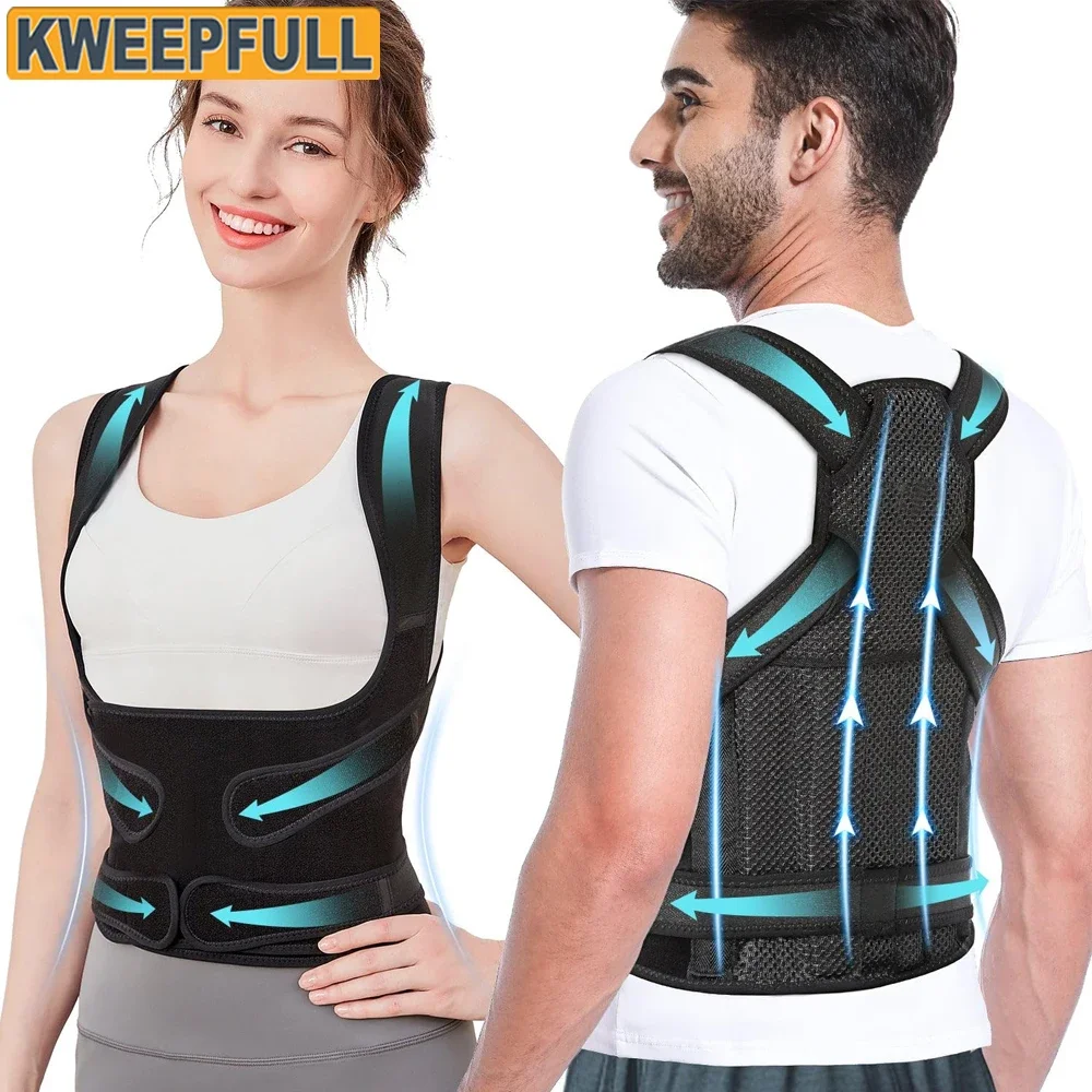 Back Brace and Posture Corrector for Women Men, Adjustable & Lightweight - Scoliosis & Hunchback Correction, Relief Back Pain