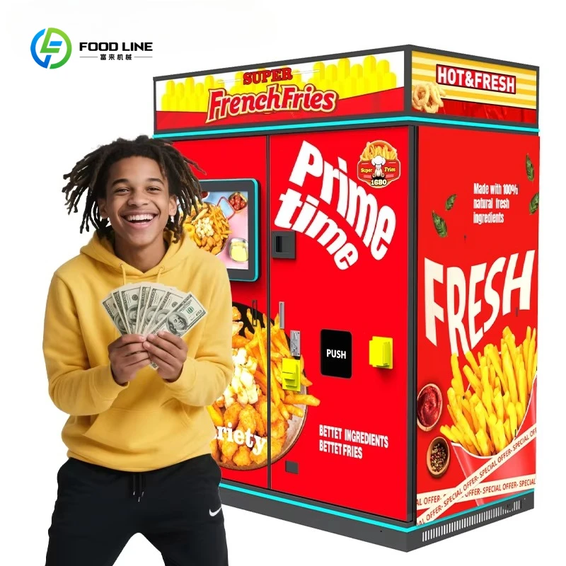 Máquina expendedora de alitas de pollo frito y patas de pollo Máquina expendedora de alimentos para pescado, mariscos, setas, pescado y patatas fritas