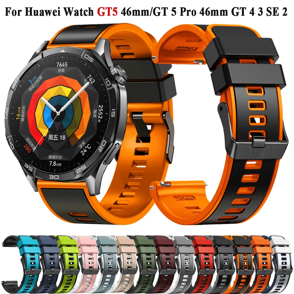 Cinturino sportivo in Silicone da 22mm di ricambio per Huawei Watch GT5 cinturino Smartwatch da 46mm per cinturino accessori per bracciale GT5 Pro