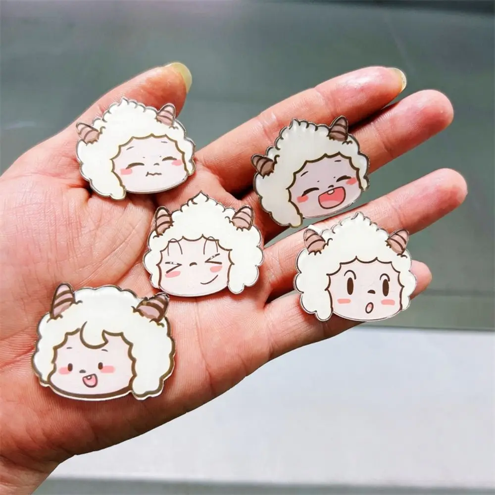 1 Pc Korean Style Cute Sheep Alloy Brooches Teenager Daily Wear Clothes Ornament Backpack Decoration Friends Gifts