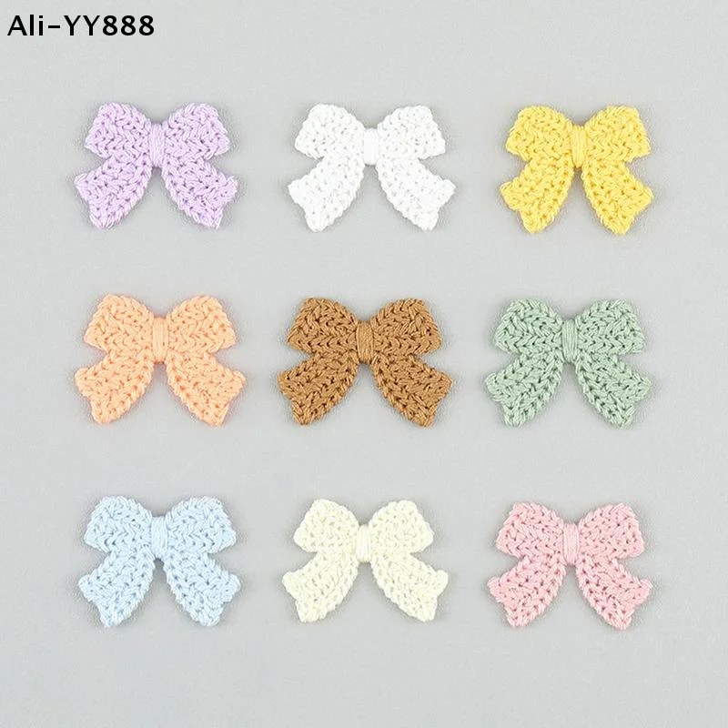 【YY88】10Pcs 3.6CM Embroidered Bow Tie Scrapbooking DIY Sewing On Patches Home Decoration Accessories Ornament Supplies
