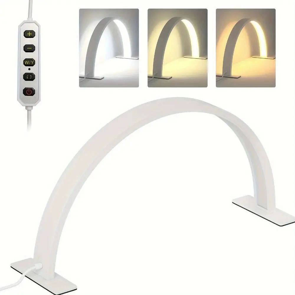 47cm Dimmable U-shaped Nail Lamp 180-degree illumination 3 Light Color LED Nail Arc Fill Light Multi-functional Eye Protect
