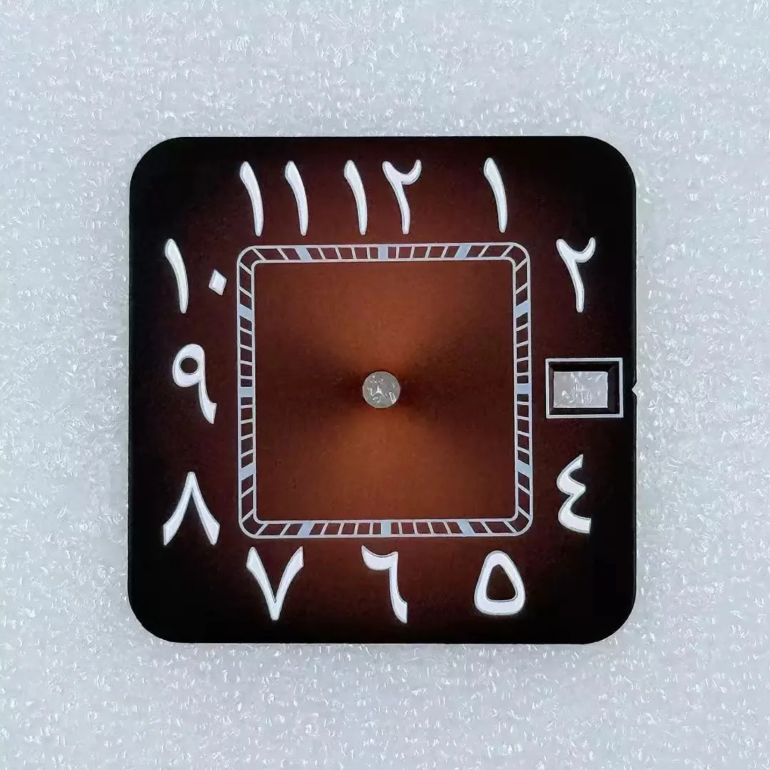 New 27mm square Middle East single calendar dial suitable for NH35 NH36 automatic movement watch accessories with customizable l
