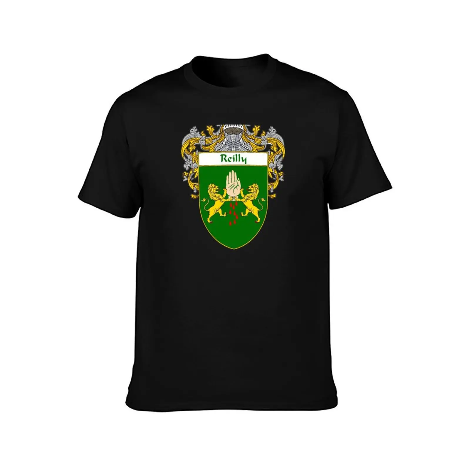 Reilly Coat of Arms / Reilly Family Crest T-Shirt Summer Casual Cotton Tee Oversized Streetwear Tops Vintage Graphic Print