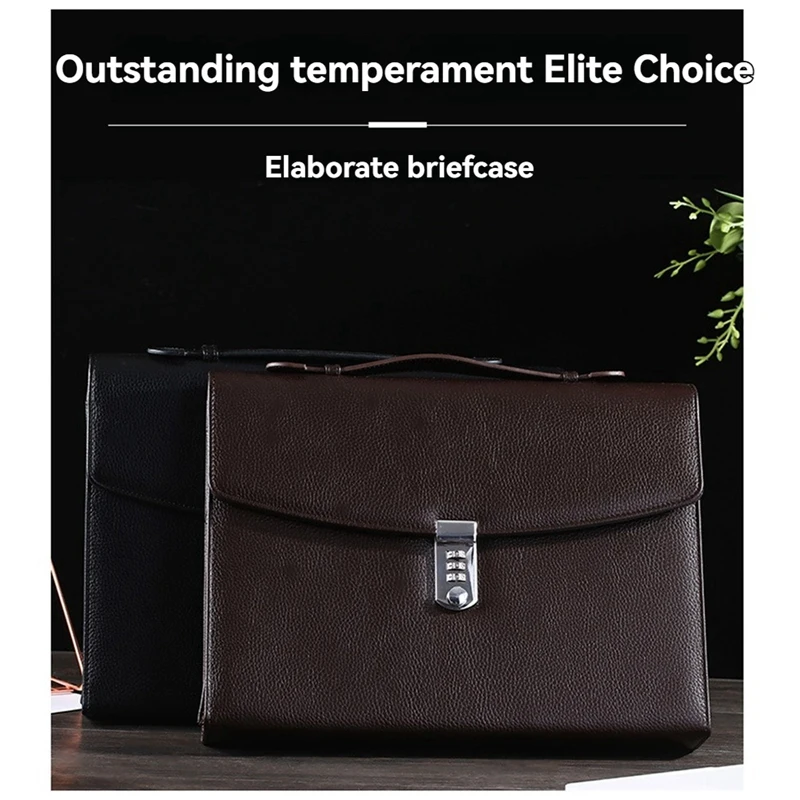 Office Business Briefcase With Combination Lock High Capacity Document Handbag For Business Office Meeting