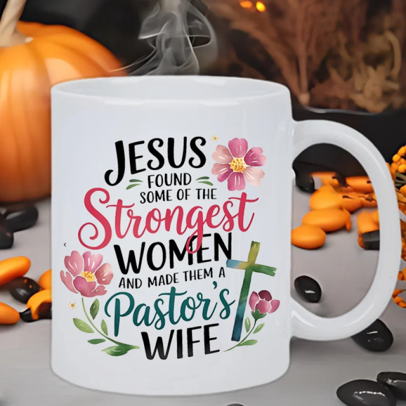 

Pastor's Wife Ceramic Coffee Mug - Inspirational Jesus Quote, Reusable & Insulated, Hand-Wash Only - Perfect Gift for Coffee Lov