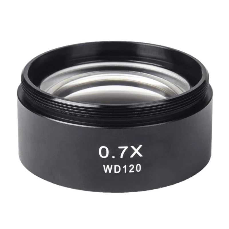 WD120 0.7X Barlow Lens Replace Trinocular Stereo Microscope Auxiliary Objective Lens 48mm Thread Microscope Accessories