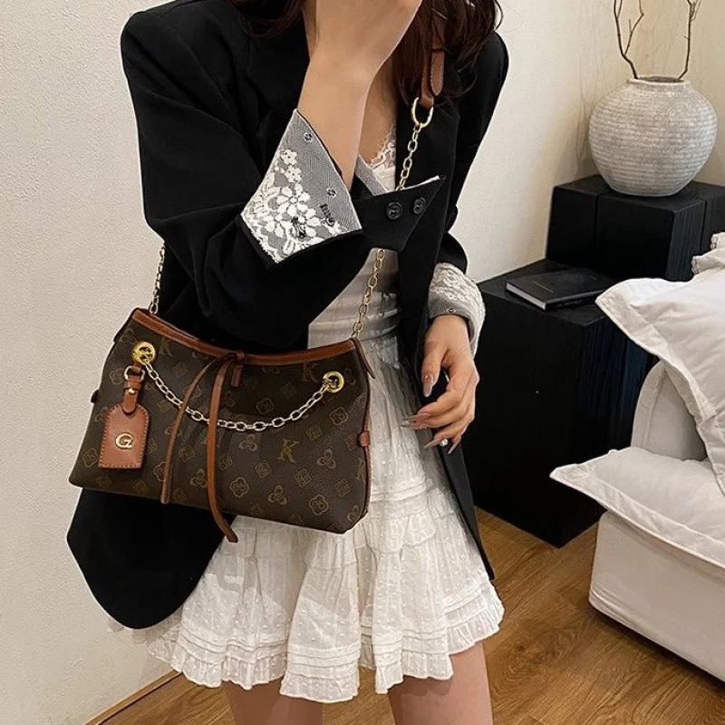 

Trendy Designer Crossbody Bag For Women Genuine Leather Shoulder Handbag Luxury Vintage Ladies Tote Purse