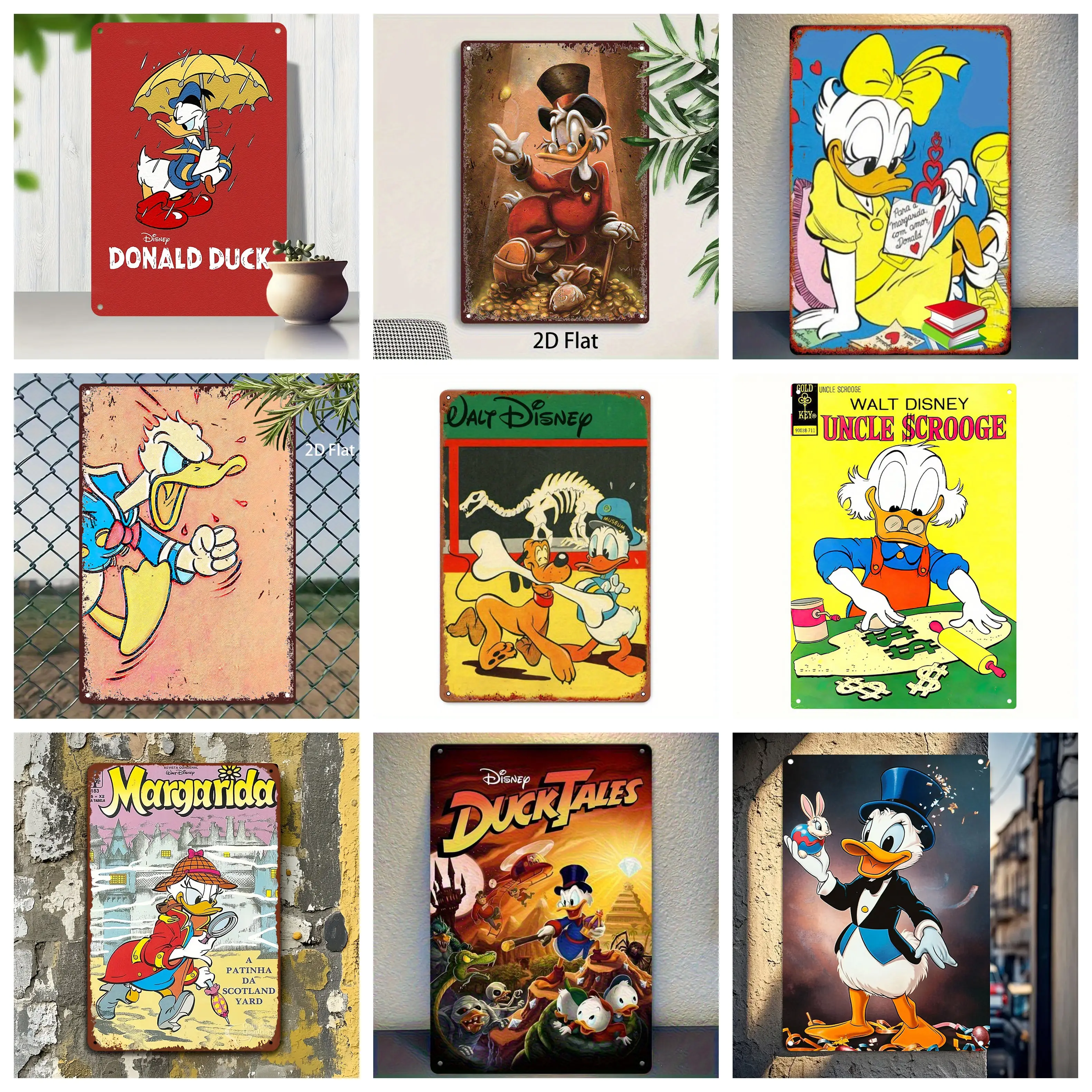 

Miniso Donald Duck Tin Sign Home Decor Wall Decor Art Wall Mural Room Decoration Decor Retro Metal Sign Plate Bar Posters