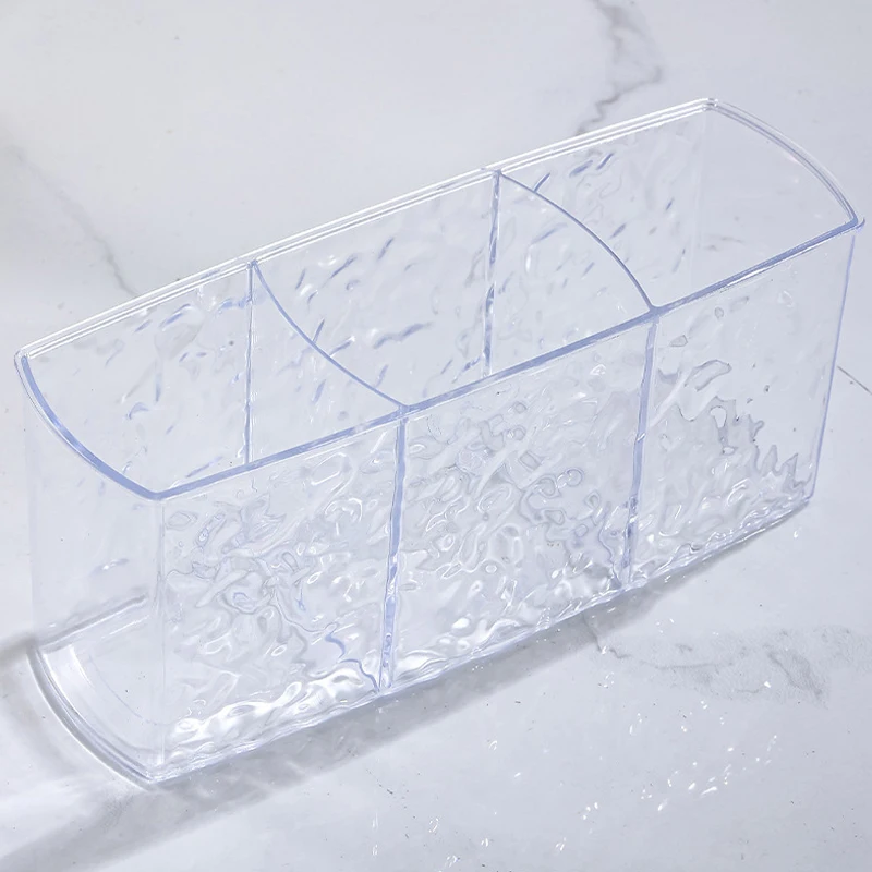 Water Ripple Clear Acrylic Makeup Brush Holder Desk Cosmetic Organiser Lipstick Storage Eyeliner Pen Foundation Storage Holder
