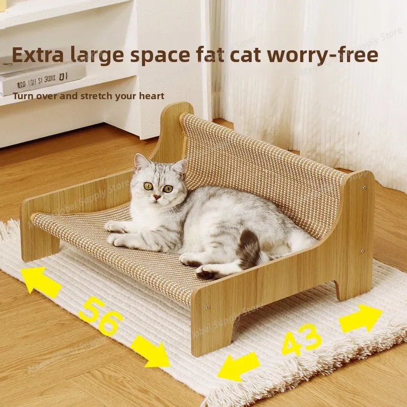 Sisal Cat Scratcher Bed Elegant Sturdy Cat Lounge Chair Rocking Cat Scratch Chair Pet Multi-Functional Scratcher Beach Chair