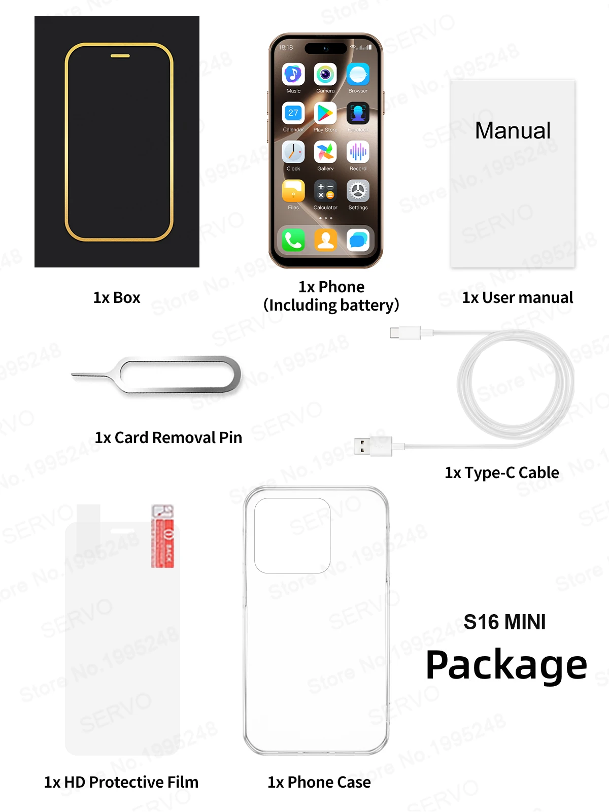 SERVO S16 Mini 4G LTE Smartphone Android 12 Dual SIM 16GB/64GB ROM Facial Unlock WiFi GPS Play Store Pocket Small Mobile Phone