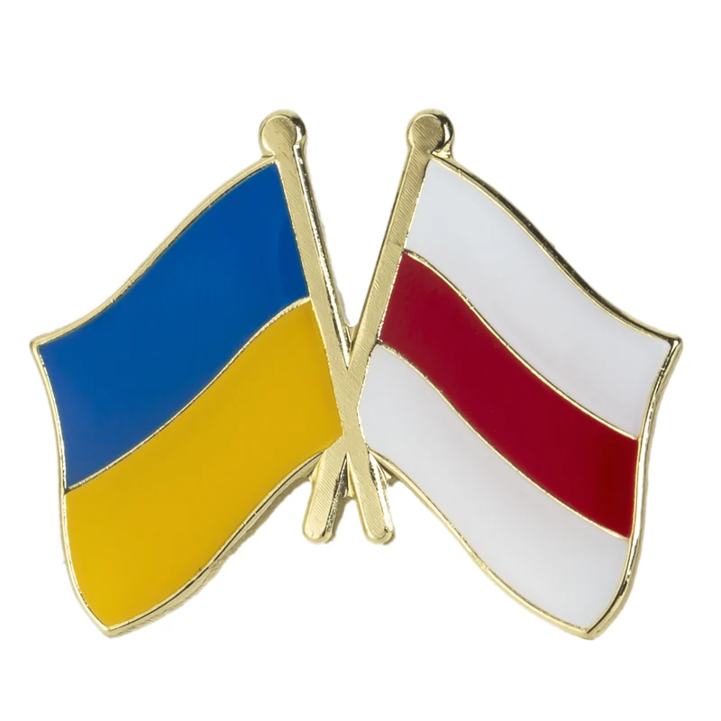 Ukraine and Belarus Friendship Flag Badge Flag Brooch National Flag Lapel Pin International Travel Pins