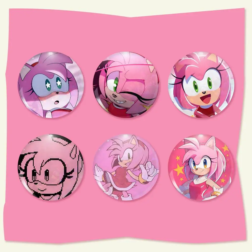 A-Amy R-Rose  Round Snap-in Brooches Rock Band Lapel Pins  Badges Fan Collection Accessories Jewelry Handmade Gifts