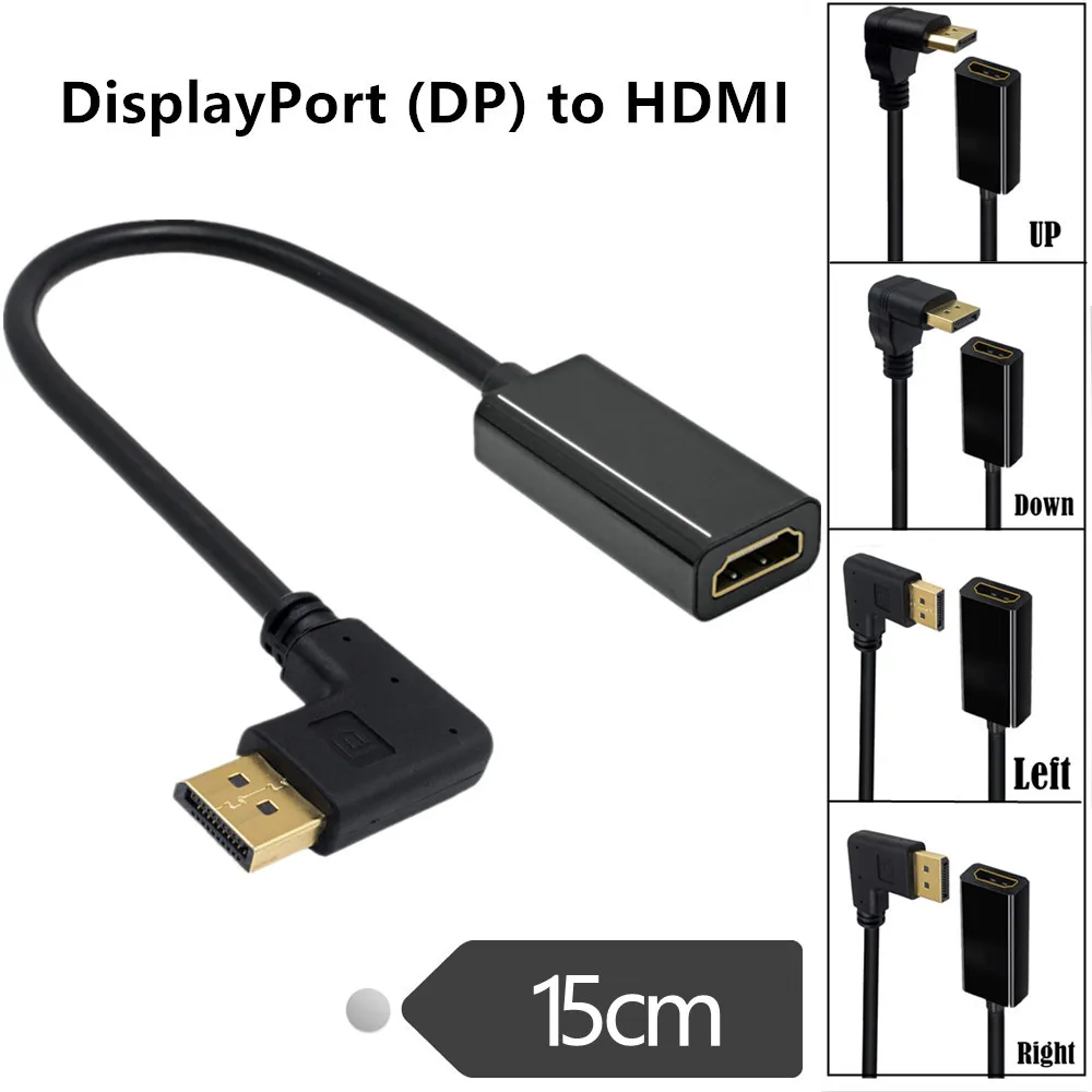 DisplayPort DP to HDMI-Compatible Adapter Gold-Plated Uni-Directional Display Port PC to HDMI Screen Converter Male to Female