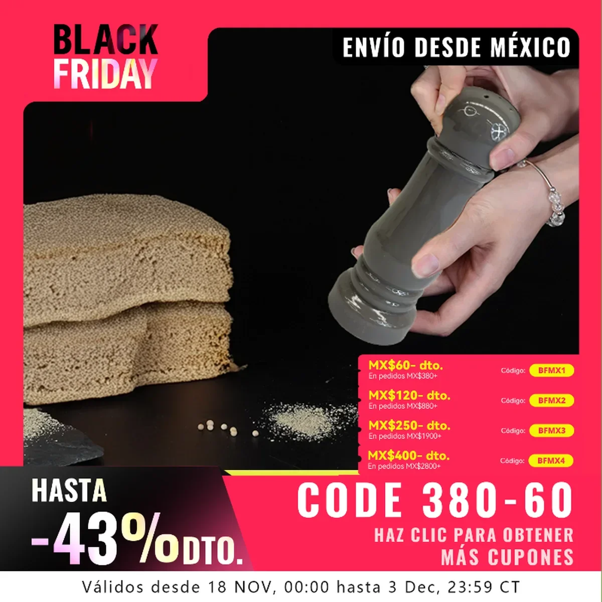 Molinillos de Sal y Pimienta con Control Manual,2 colores,recipiente de acero inoxidable con tapa y tapón,cocina,barbacoa,hogar