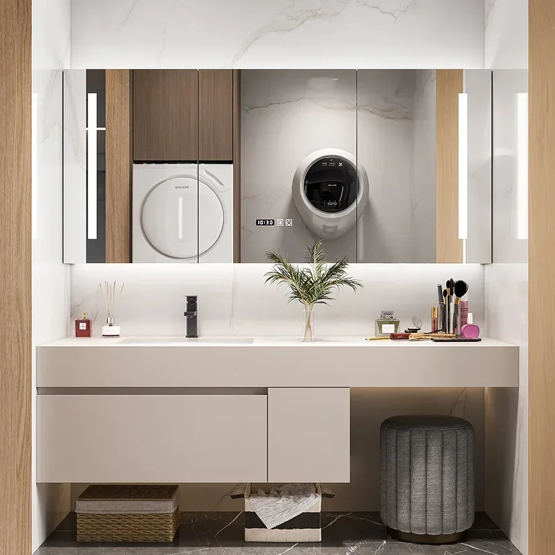 

Luxury European Bathroom Vanities with Modern Design MDF Material Smart Cabinets and Mirror-Factory Wholesale