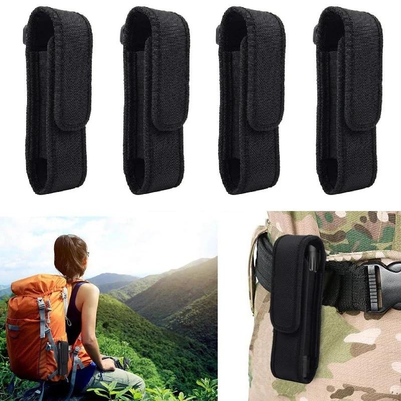4PCS Tactical 360 Degrees Canvas Rotatable Flashlight Pouch Holster Torch Case for Belt Torch Cover Hunting Lighting Accessories
