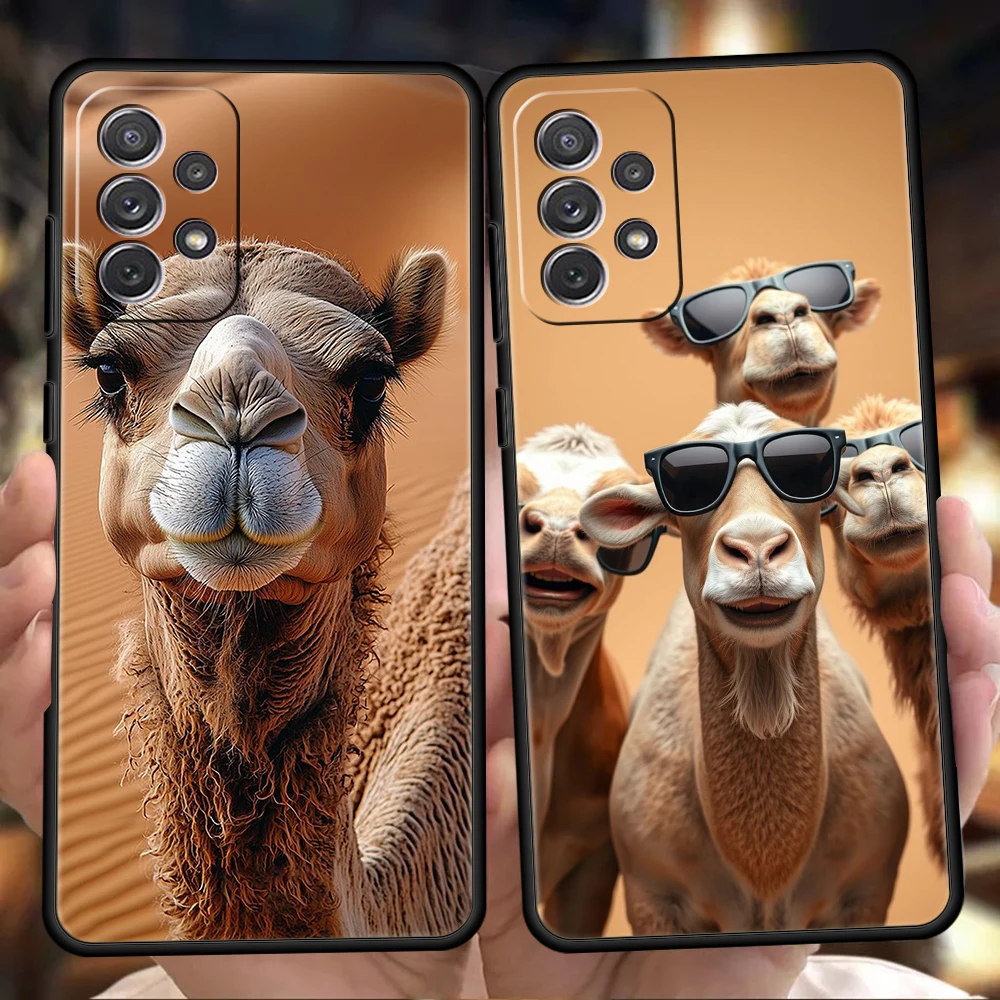 Phone Case for Samsung Galaxy A55 A53 A52 A52S A51 A41 A35 A32 A25 A23 A15 A13 A71 A72 5G Soft TPU Shell Animal Camel Fundas Bag