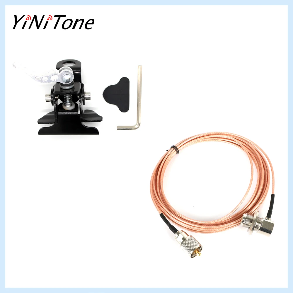 

Hand-pressed quick releas CB Radio Universal Antenna Mount Clip Edge with 5M PL259 Extension Cable For Kenwood Yaesu QYT Baojie