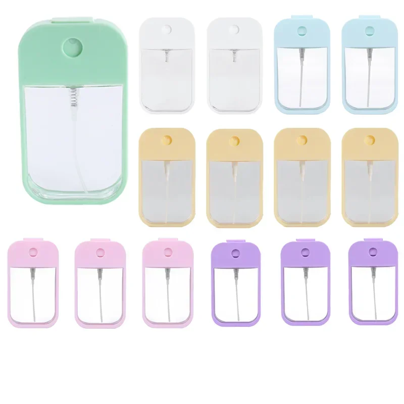 10Pcs 45ml/50ml Plastic Color Card Apple Card Square Dispenser Portable Color Spray Petg Perfume Travel Spray Bottle Perfume