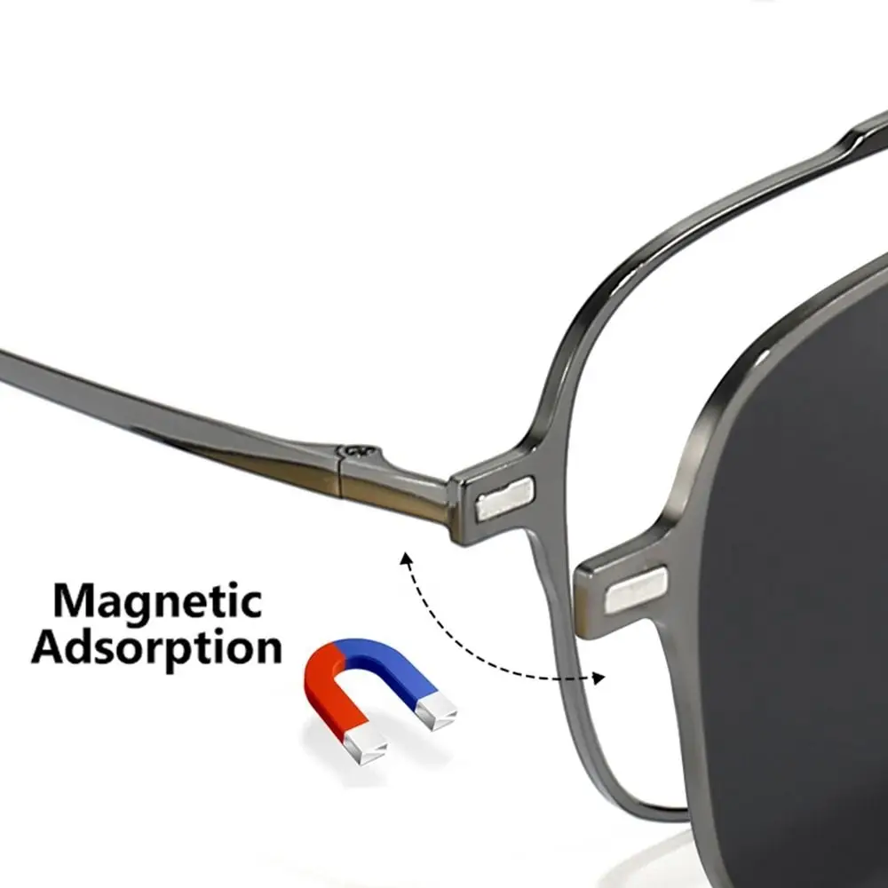

UV400 Night Vision Computer Glasses Metal 3 In 1 Glasses Polarized with Magnet Clip On Sunglasses Anti Blue Light Glasses