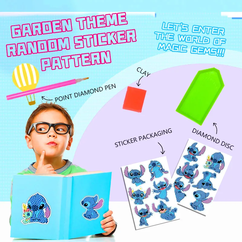 

Stitch creative diamond painting random stickers decorative cartoon diamond painting handmade diy stickers dot diamond painting