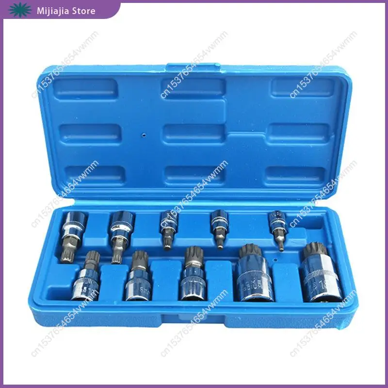 Manga de doze ângulos profissional tripartite spline broca chave substituível manga de broca à prova de violação kit carro vendas