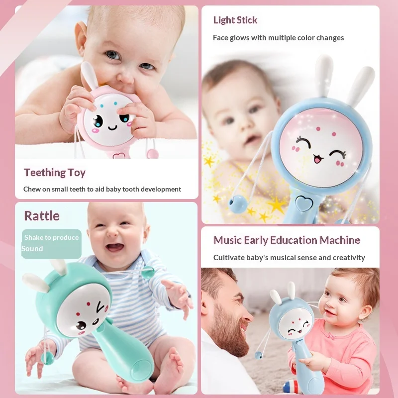 طفل الموسيقى عضاضة دمية شخشيخة للطفل 0-12 التعليم المحمول سرير أطفال جرس الوليد عربة سرير الرضع مصاصة الاجتياح المسيل للدموع #5