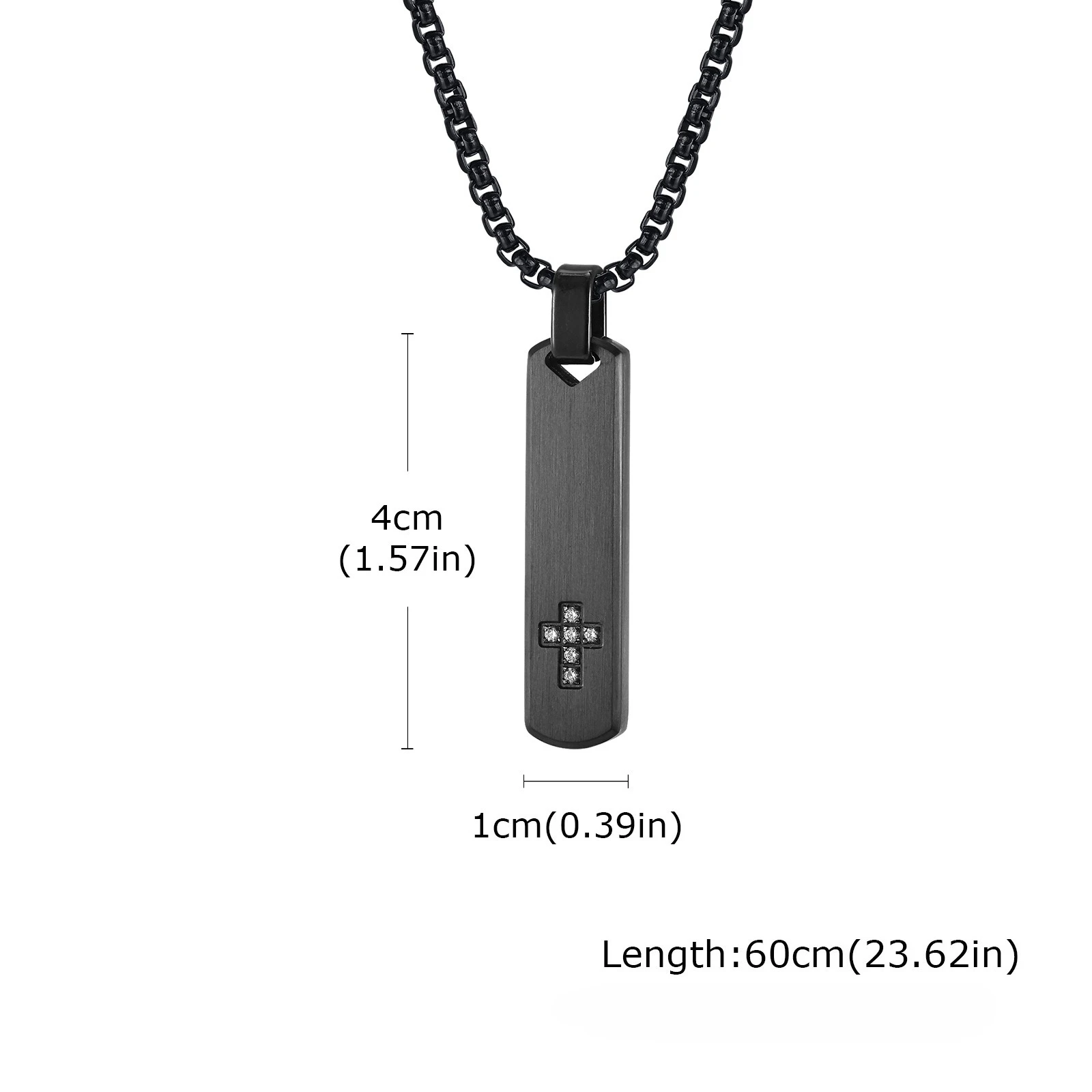 Kristalle Kreuz Dreidimensionale Rechteckige Geometrische Anhänger Edelstahl Männer Frauen Personalisierte Mode Halsketten Schmuck – Detail 4