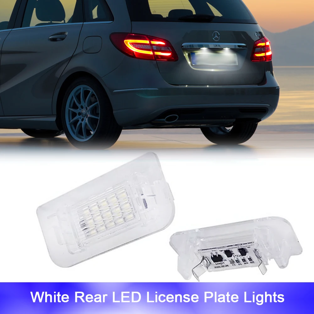 

18SMD White LED License Plate Warning Tag Light for Mercedes Benz B-Class W242 W246 2011-2019 OEM#A2468201566 6000K 2pcs