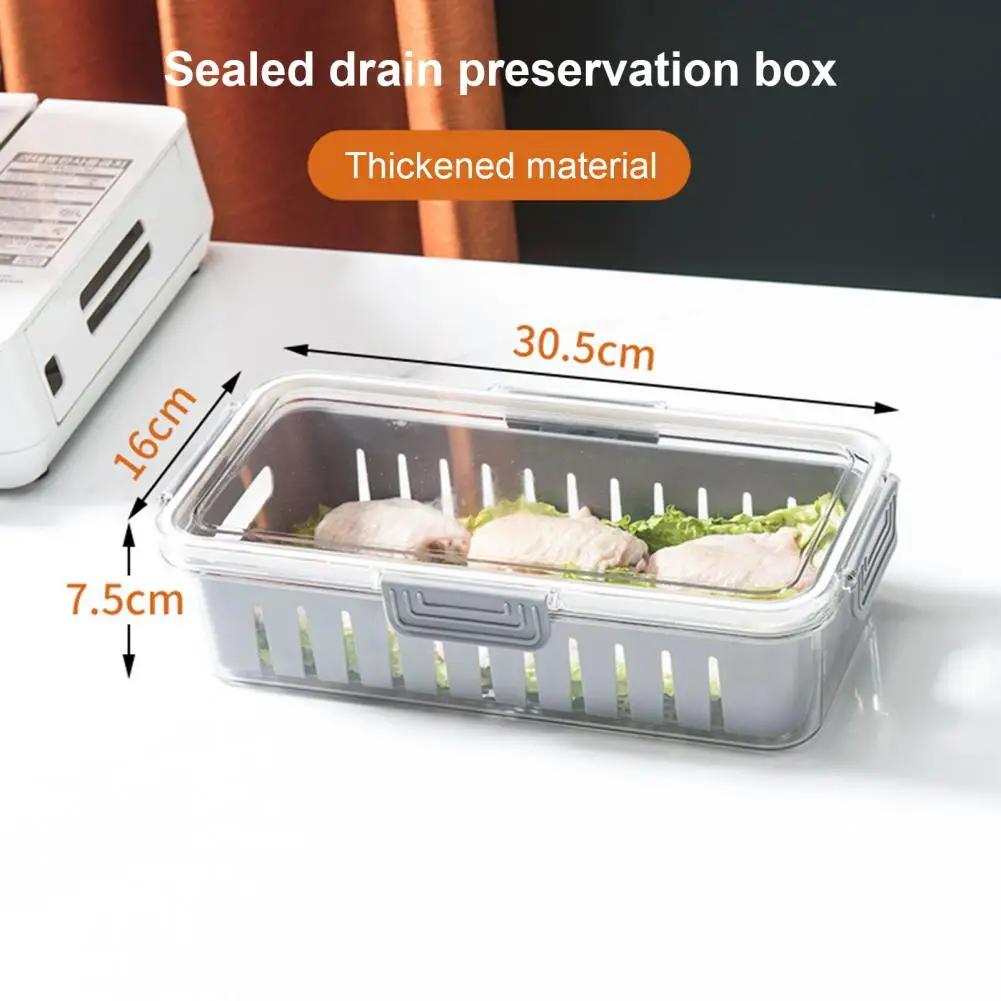 

Double Layer Drainable Storage Box for Freshness Stackable Storage Box for Refrigerator for Freshness-preserving for Seafood