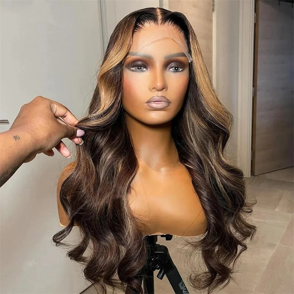 

Long 180Density 24Inch Highlight Blonde 5x5 Silk Base Wave Jewish Human BabyHair HD Lace European Hair Glueless Preplucked