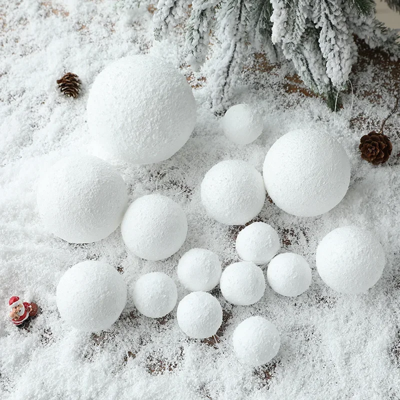 48PCS Christmas Tree Snowball Decoration Festival Supplies Ceiling Decoration White Foam Ball Shop Festival Decoration Supplies