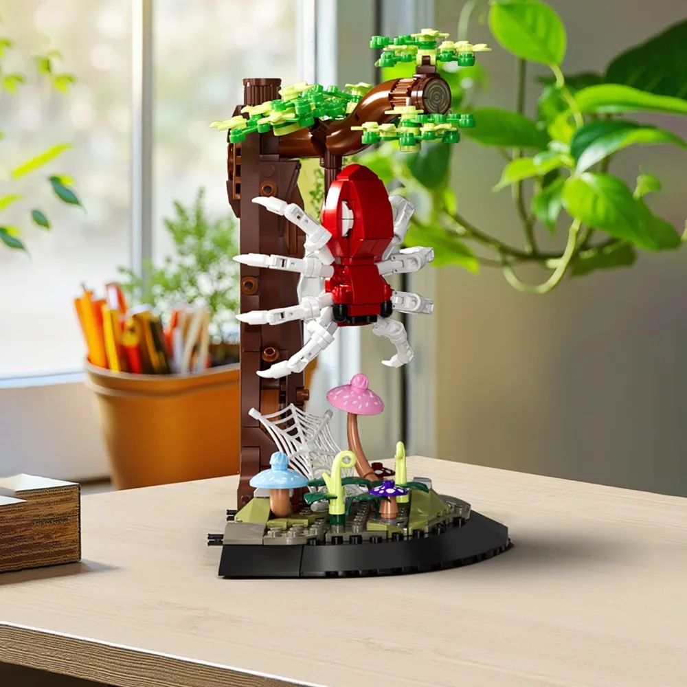 몰드 킹 10178 거미 블록 놀라운 자연 시리즈 모델 사실적인 곤충 교육용 장난감 책상 장식 선물 407PCS