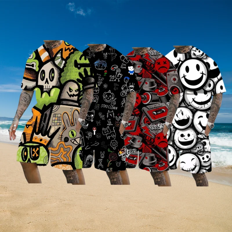 

Men's Suit 2pcs Set Fashion Leisure Comfortable Set Men Including T-shirts Shorts Suitable Sports Fitness Activities Summer