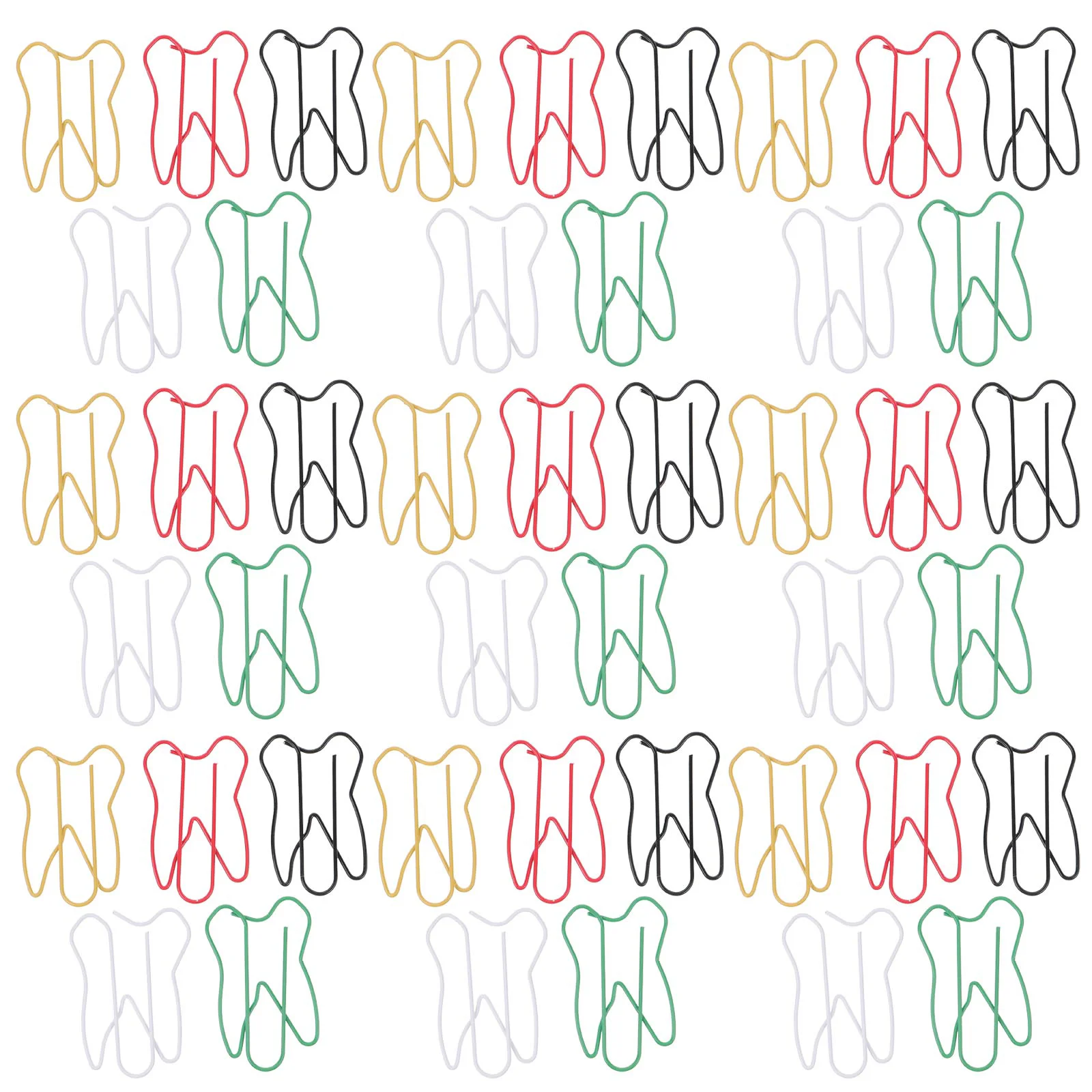 50 Pcs Tooth Shaped Paper Clips Party Gift Modeling Creative Pin Strong Clipping Force