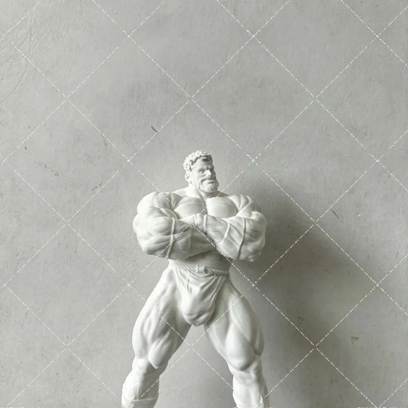 20cm Muscle Strong Man Statue 3D Print White Mold Figure Bodybuilding Sculpture DIY Painting Desktop Tabletop Decor Ornament