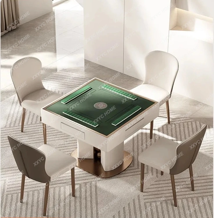 Q FG11Light Luxury Stone Plate Mahjong Machine Automatic Multi-Function Dining Table Dual-Use Long round Desktop