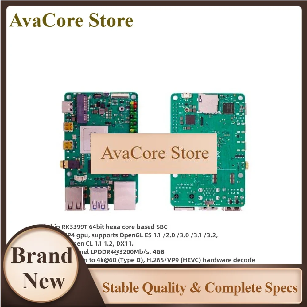 AvaCoreROCKPI 4 C+ Rockchip RK3399T 64bit Six-core A72 A53 Development Board Compatible With Raspberry Pi