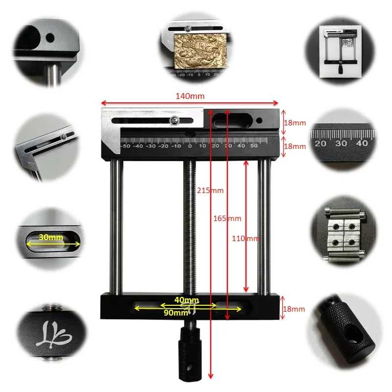 Imagem -02 - Liga de Alumínio Paralelo-mandíbula Plana Pinças Milling Machine Bench Broca Vice Clamp Fixture Marca Esculpido Gravador Cortador Uso