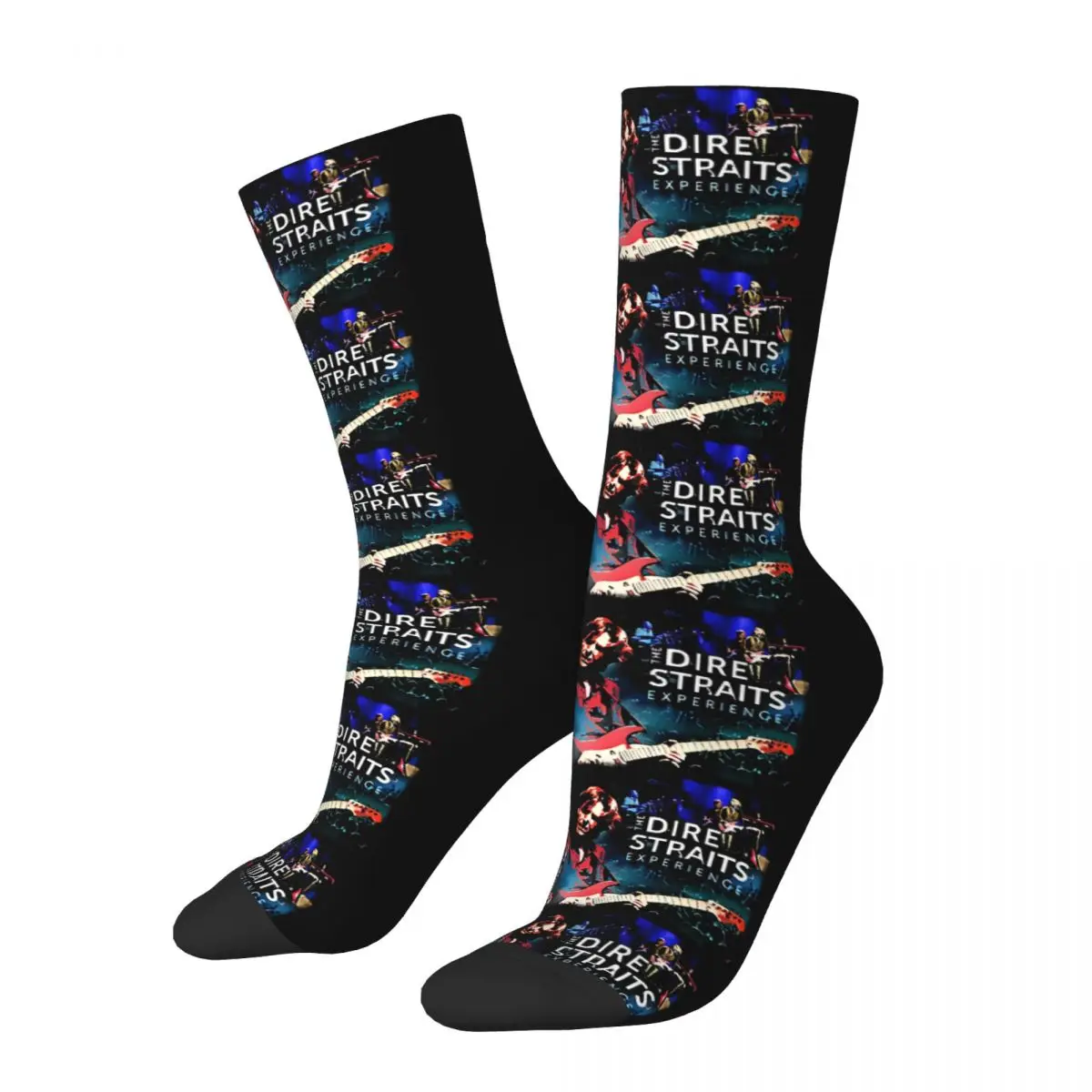

Experience Sock for Men Hip Hop Harajuku Dire Straits Happy Seamless Pattern Printed Boys Crew Sock Casual Gift
