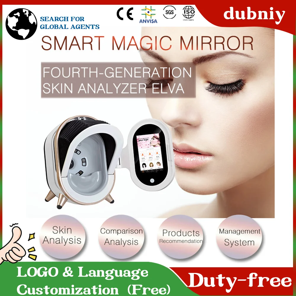 Facial Skin Analysis System Magic Mirror Machine M9 Facial Tester Skin 4D Camera Analyzer Ai Recognition Scanner For Skin Care