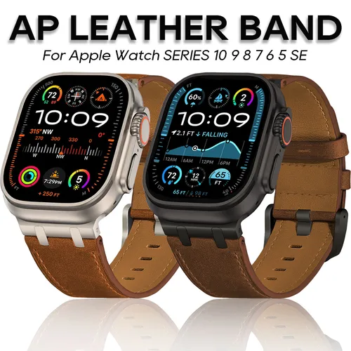 Correa De Cuero Para Apple Watch Ultra 49Mm 46Mm 45Mm 42Mm