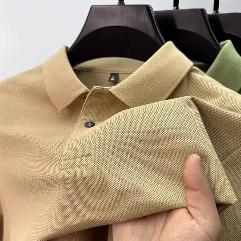 

High quality 100% cotton men's short sleeve polo shirt summer simple solid color comfort luxury T-shirt business casual new top