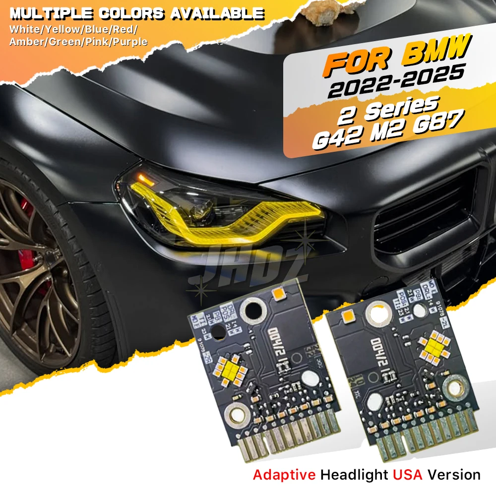 

Для BMW 2 серии G42 M2 G87 M235i желтый ангельский глаз светодиодные чипы DRL адаптивные фары дневные ходовые огни поворотный сигнал